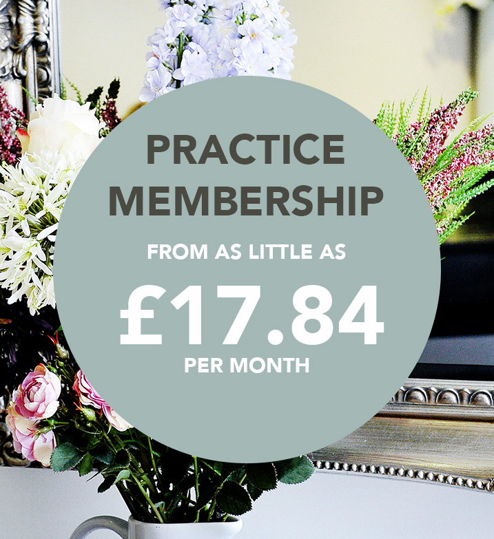 practice membership from £15.56 per month